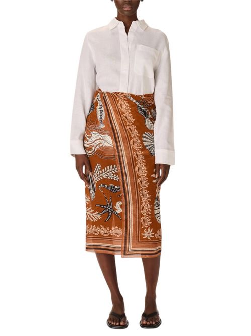 sciarpa donna 100x190 fantasia neptune cuoio Inoui Editions | SCARF100-NEPTUNEGOLDEN BROWN